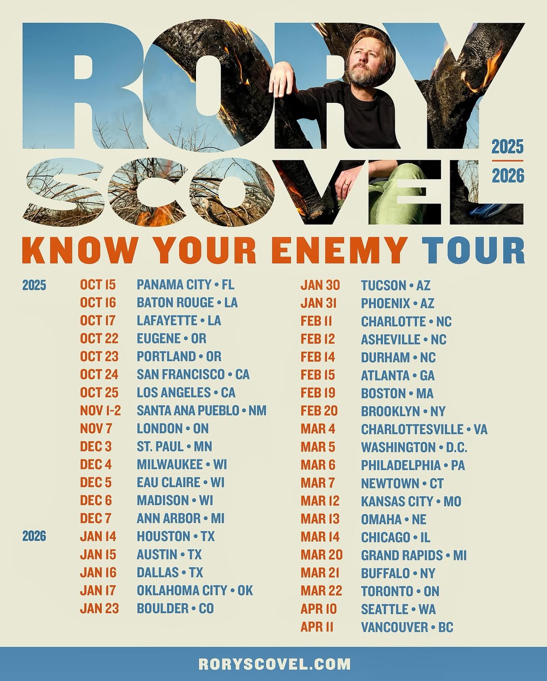 Rory Scovel Know Your Enemy Tour Poster 2026